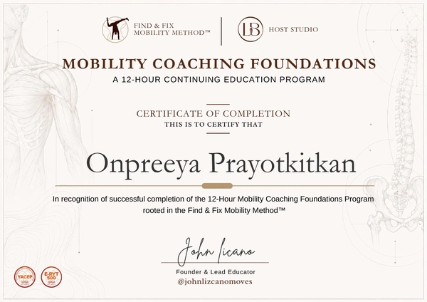 Mobility Coaching Foundations certificate
