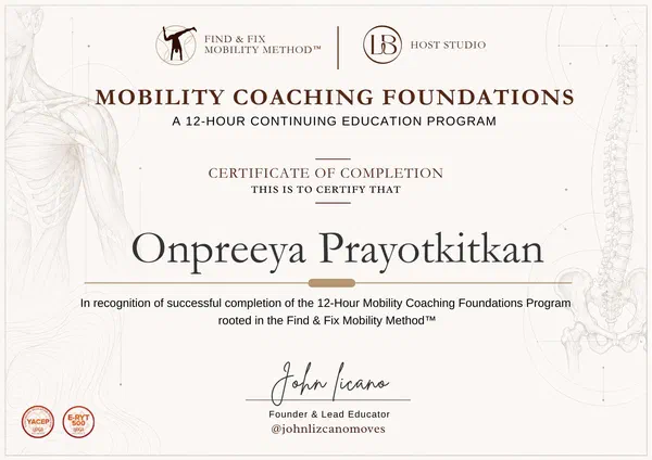 Mobility Coaching Foundations certificate