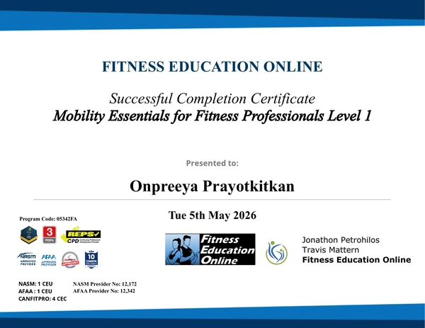 Mobility Essentials Level 1 certificate