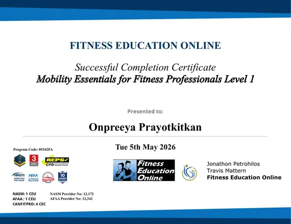 Mobility Essentials Level 1 certificate